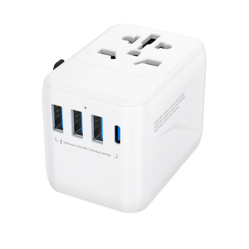 Adaptador Universal de Tomada com 5 Portas de Carregamento e Proteção Contra Surtos Elétricos