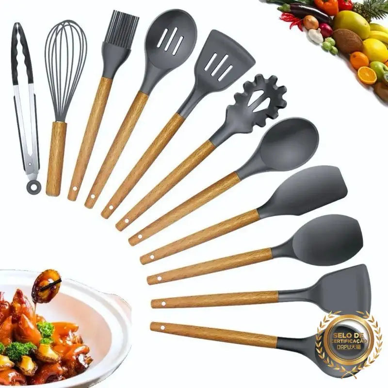 Jogo de Cozinha Kit C/12 Peças de Silicone, Utensílios para cozinha