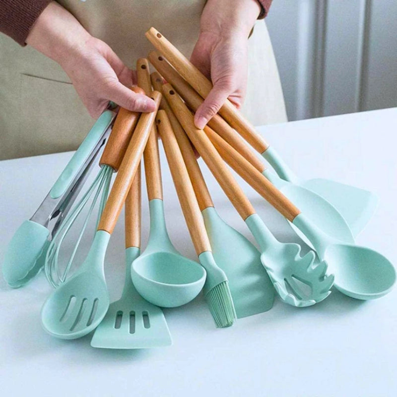 Jogo de Cozinha Kit C/12 Peças de Silicone, Utensílios para cozinha