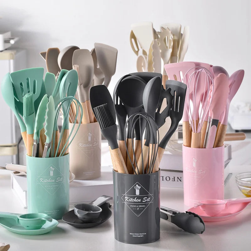 Jogo de Cozinha Kit C/12 Peças de Silicone, Utensílios para cozinha