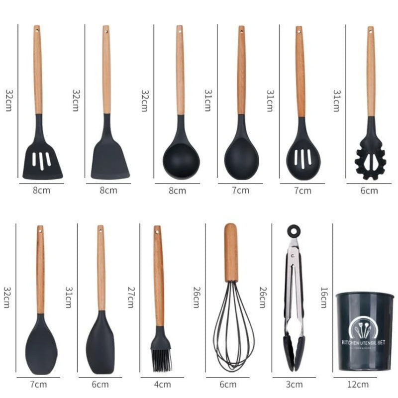 Jogo de Cozinha Kit C/12 Peças de Silicone, Utensílios para cozinha